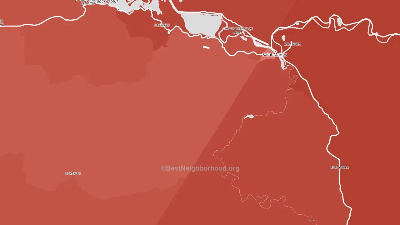 Benewah County, ID block-group political-lean map