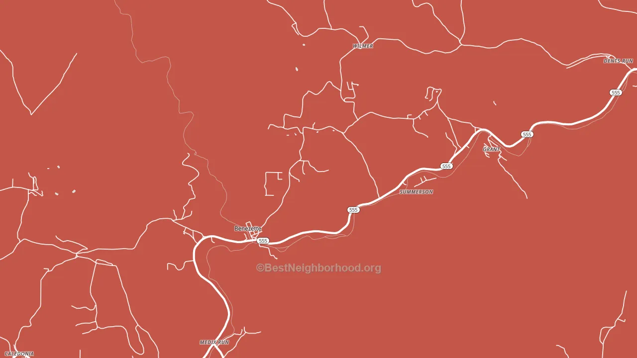 Benezett, PA block-group political-lean map