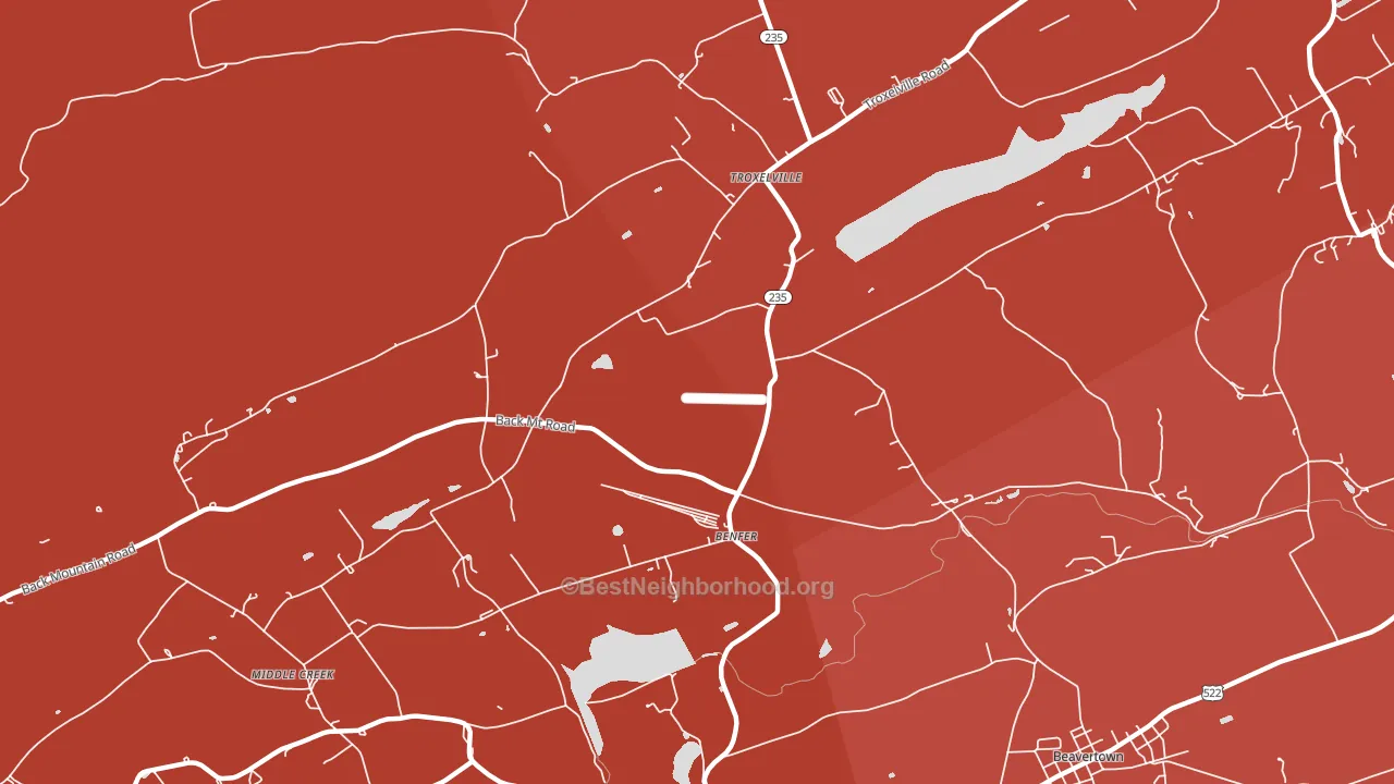 Benfer, PA block-group political-lean map