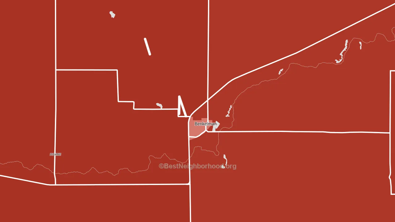 Benkelman, NE block-group political-lean map