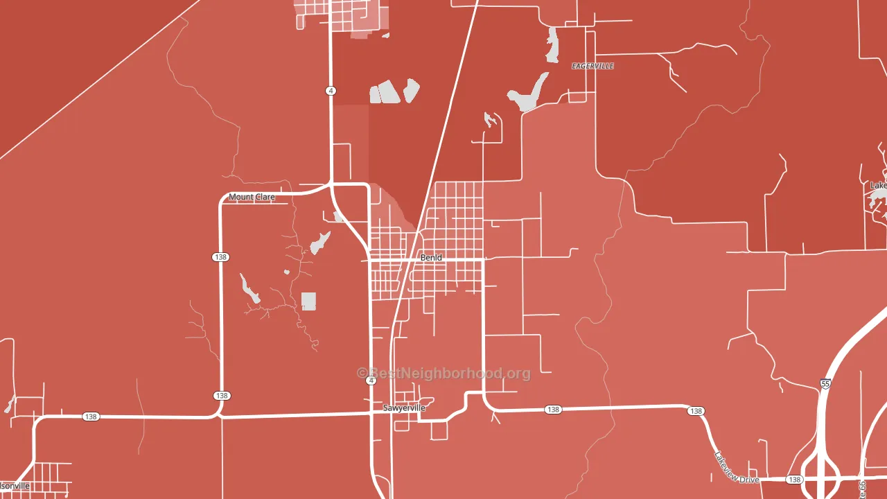 Benld, IL block-group political-lean map