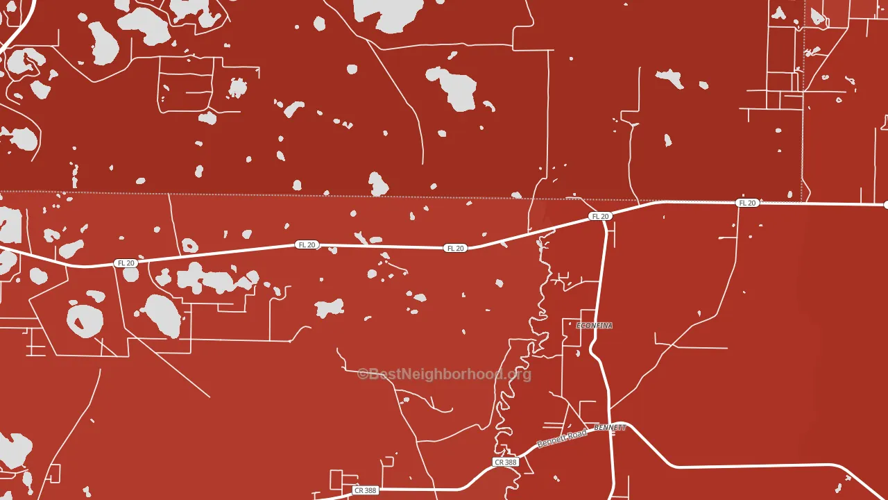 Bennett, FL block-group political-lean map