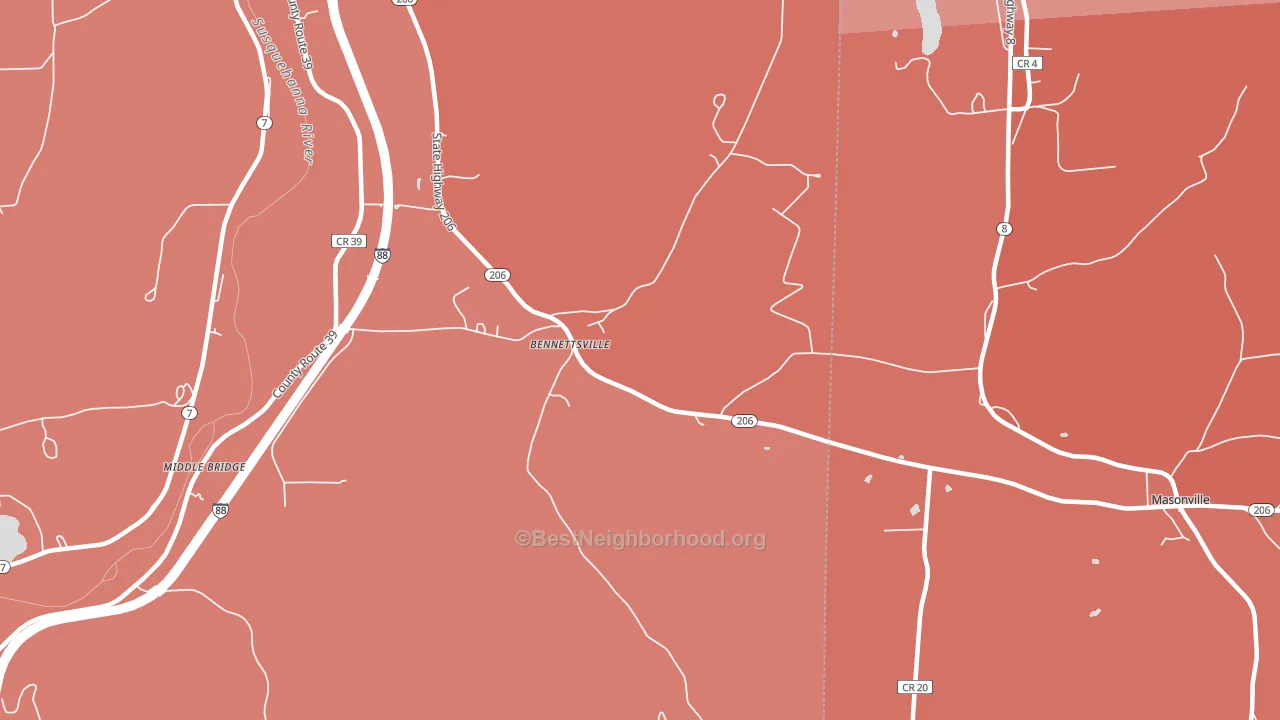 Bennettsville, NY block-group political-lean map