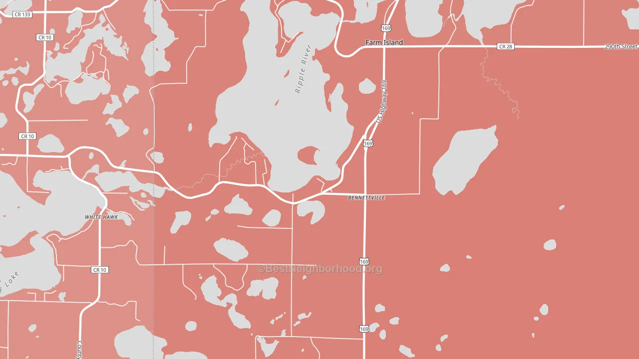 Bennettville, MN block-group political-lean map