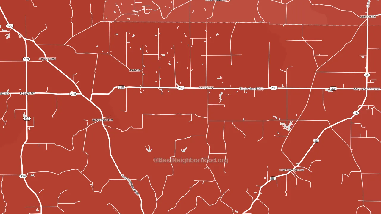 Bennington, IN block-group political-lean map