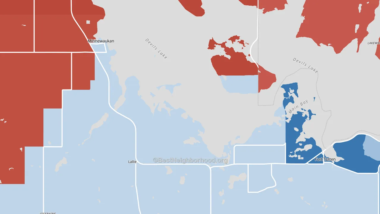 Benson County, ND block-group political-lean map