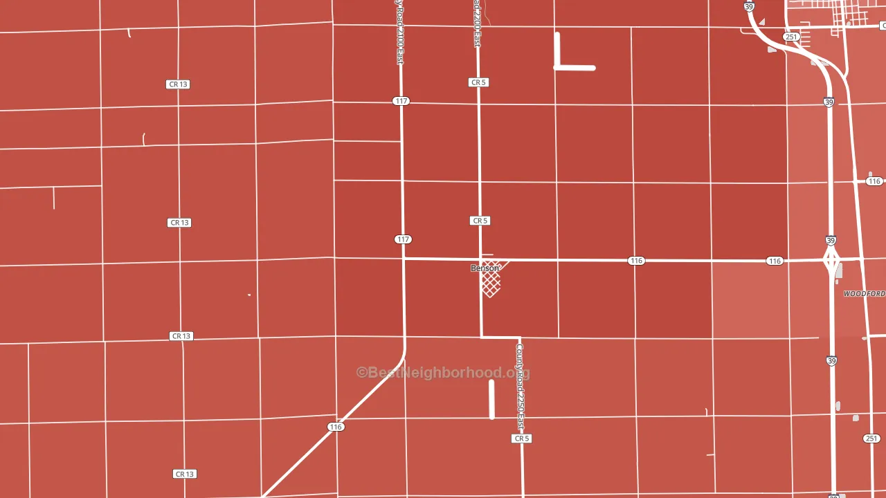 Benson, IL block-group political-lean map