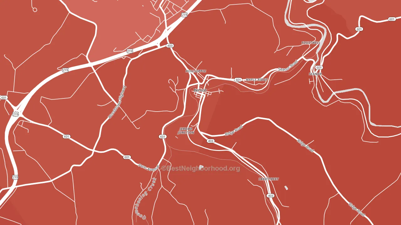 Benson, PA block-group political-lean map