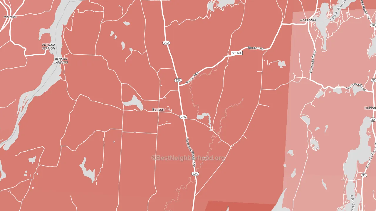 Benson, VT block-group political-lean map
