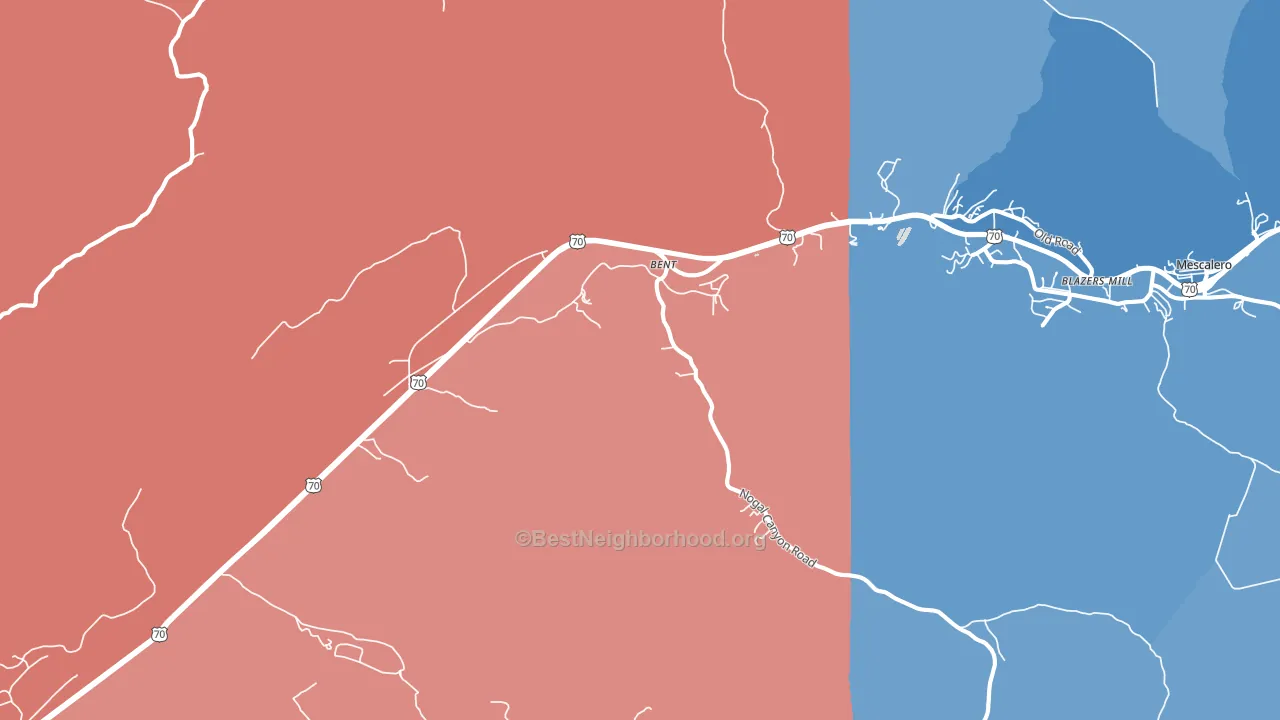 Bent, NM block-group political-lean map