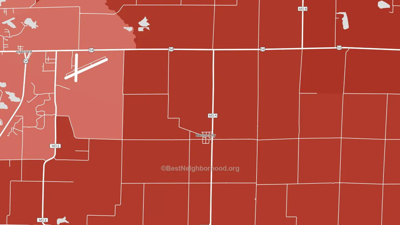 Benton City, MO block-group political-lean map