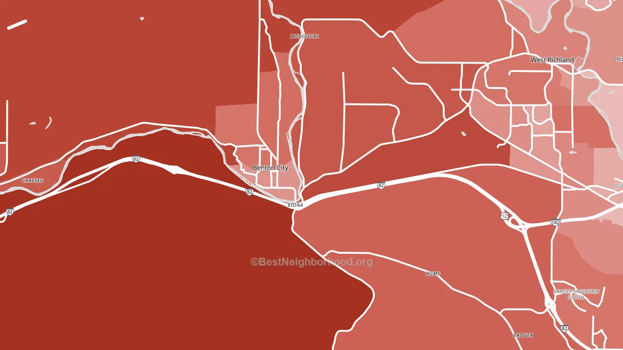 Benton City, WA block-group political-lean map