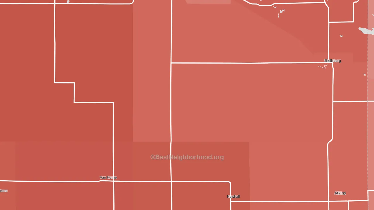 Benton County, IA block-group political-lean map
