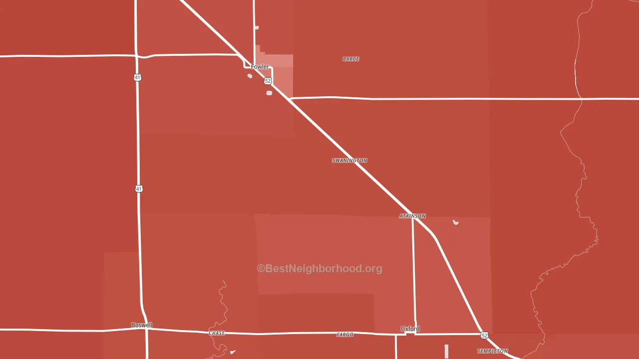 Benton County, IN block-group political-lean map