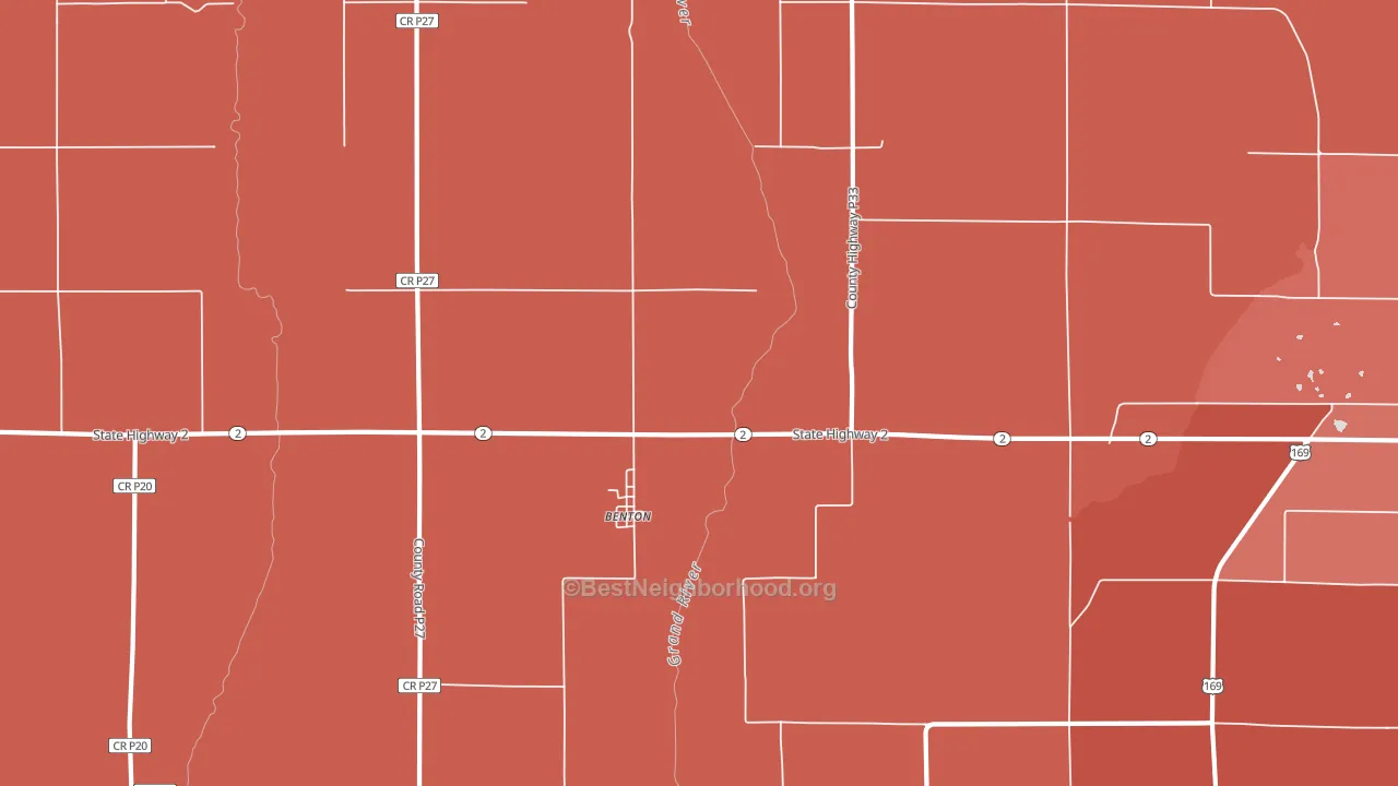 Benton, IA block-group political-lean map