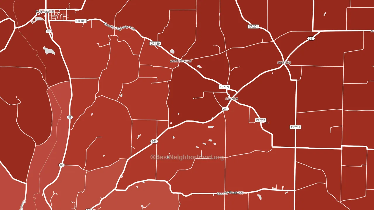 Benton, OH block-group political-lean map