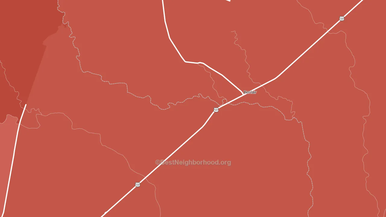 Berclair, TX block-group political-lean map