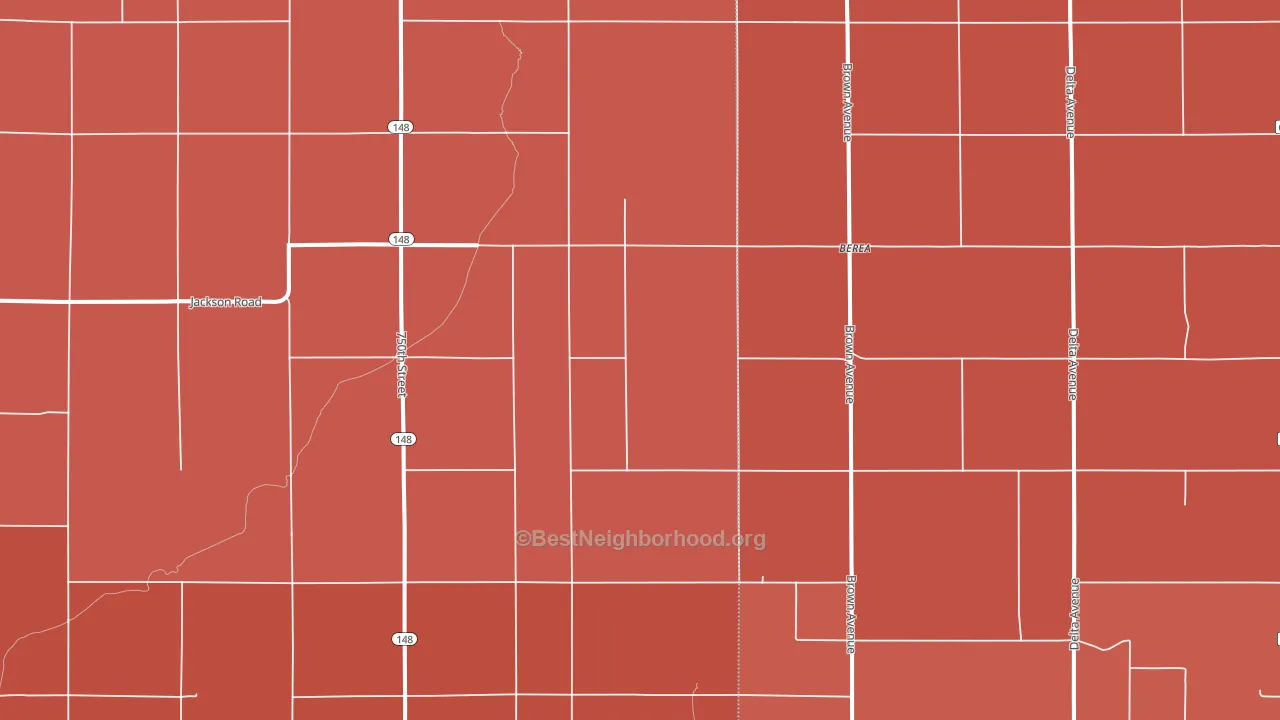 Berea, IA block-group political-lean map
