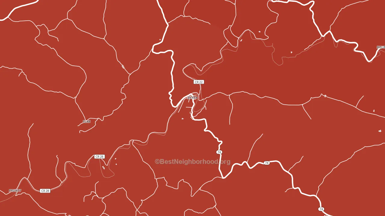 Berea, WV block-group political-lean map
