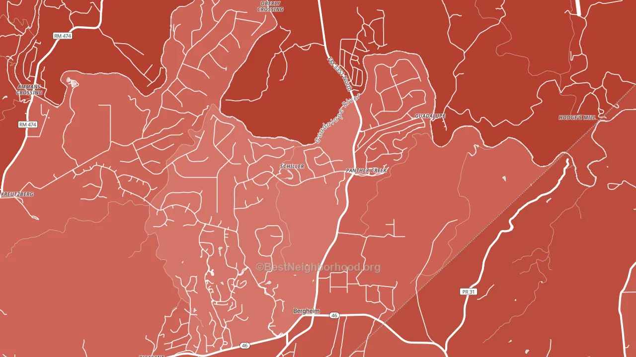 Bergheim, TX block-group political-lean map