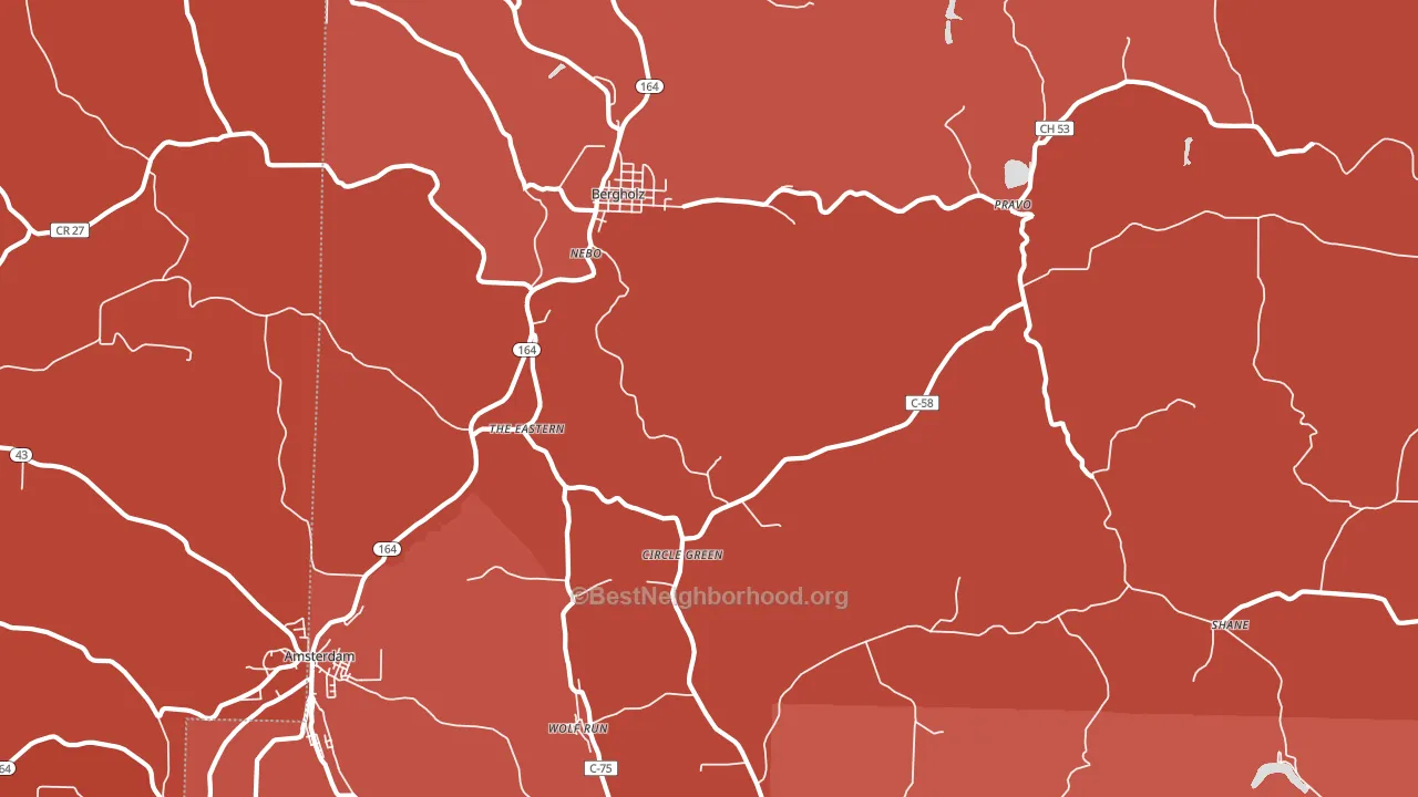 Bergholz, OH block-group political-lean map