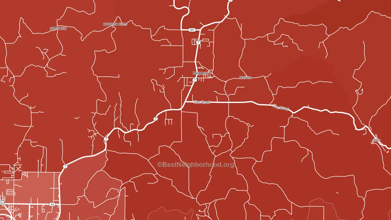 Bergman, AR block-group political-lean map