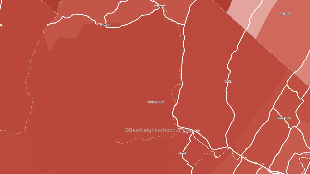 Bergton, VA block-group political-lean map