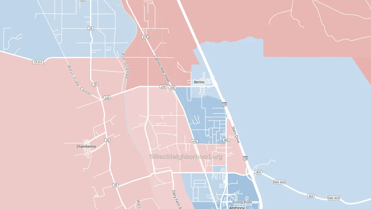 Berino, NM block-group political-lean map