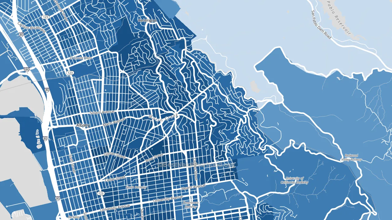 Berkeley Hills, Berkeley, CA block-group political-lean map