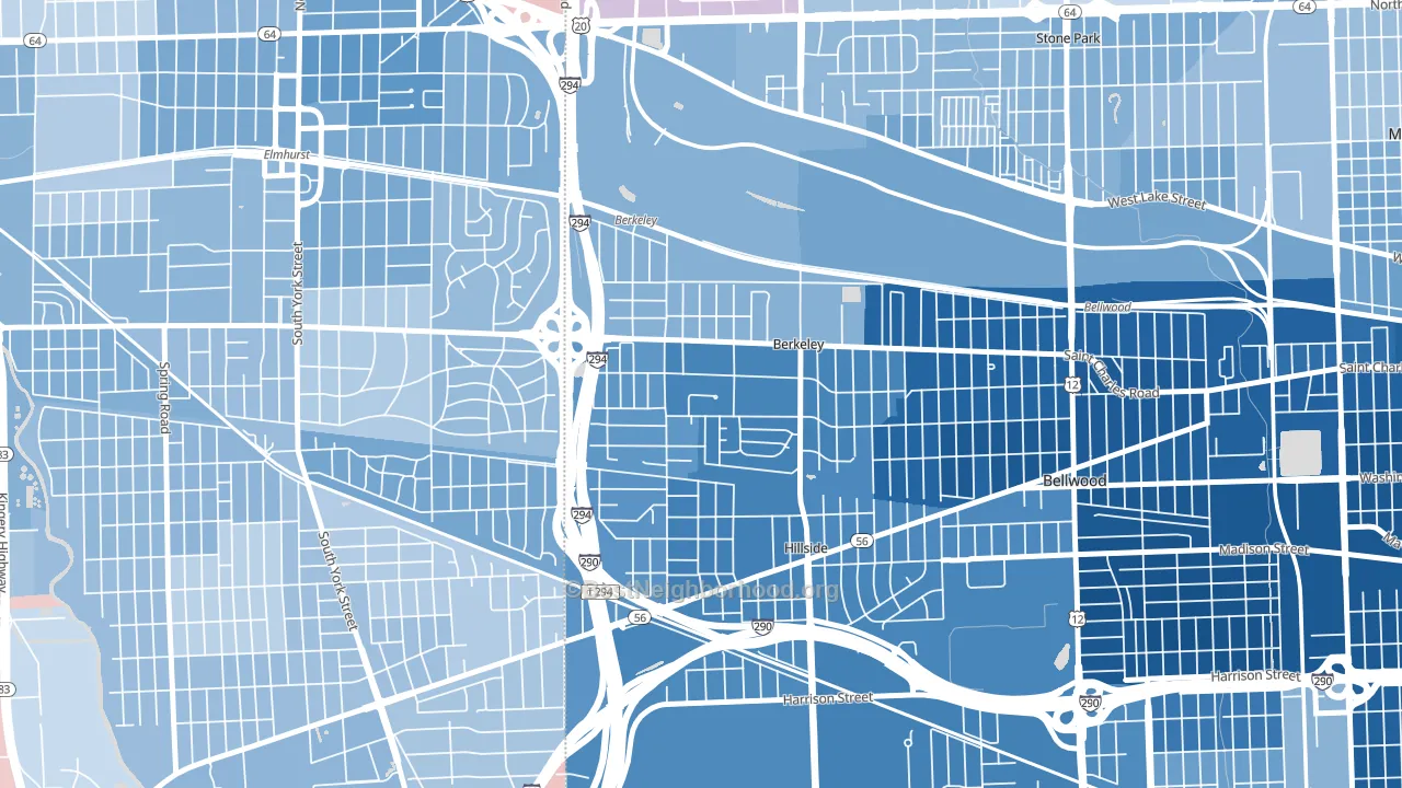 Berkeley, IL block-group political-lean map
