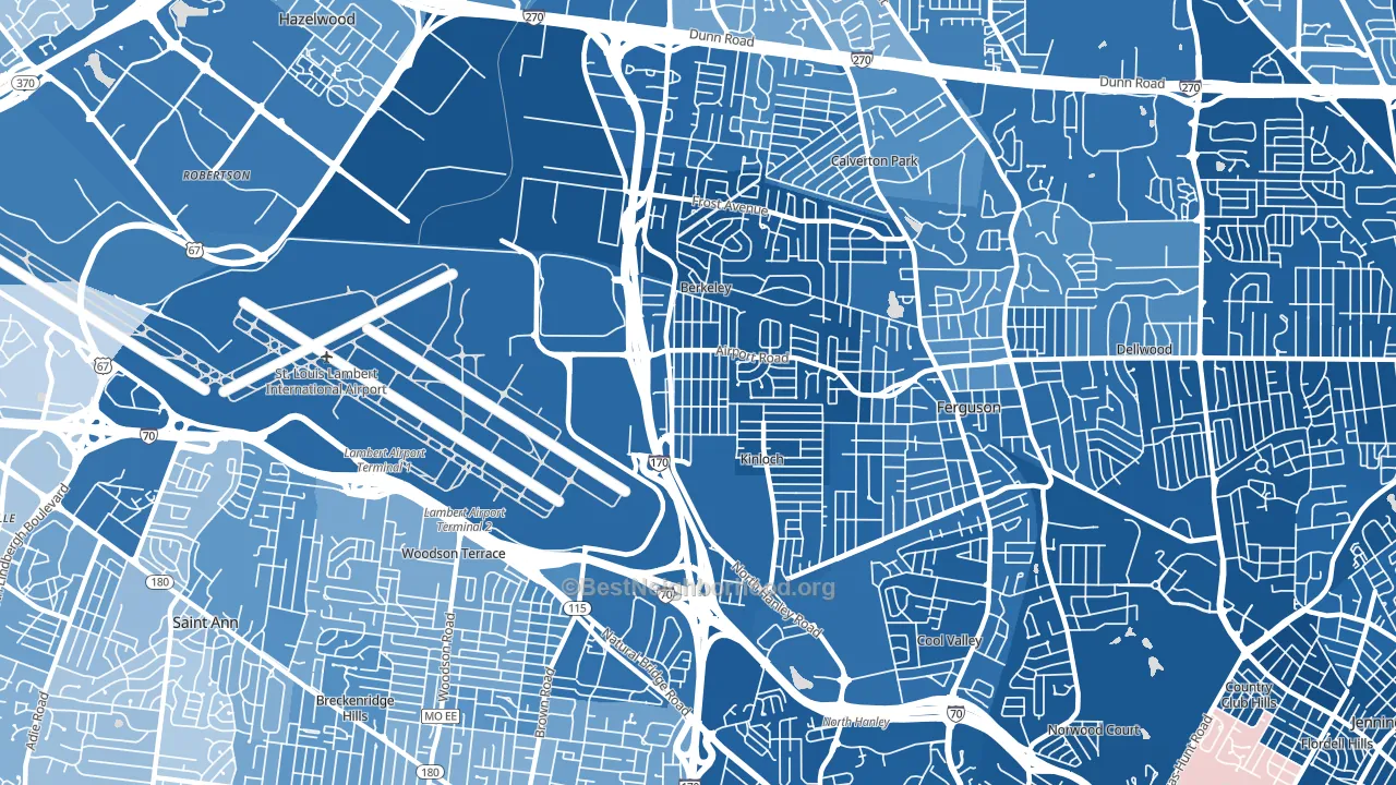 Berkeley, MO block-group political-lean map