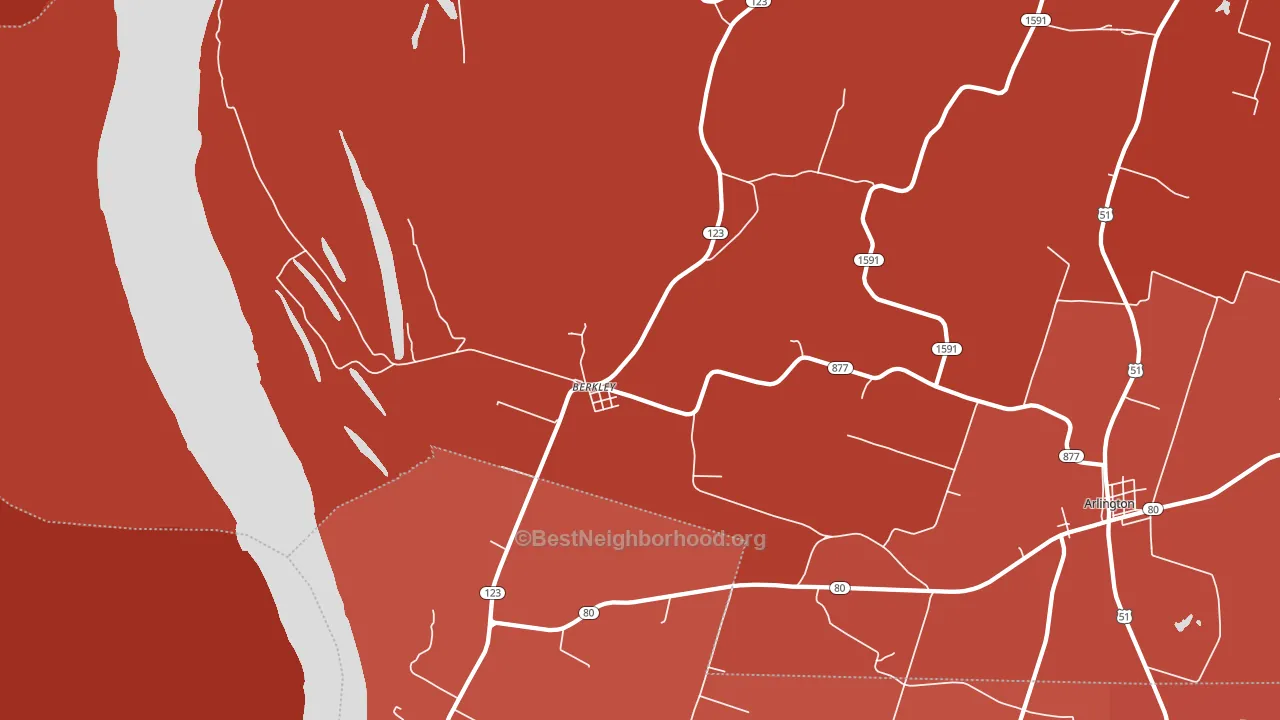 Berkley, KY block-group political-lean map