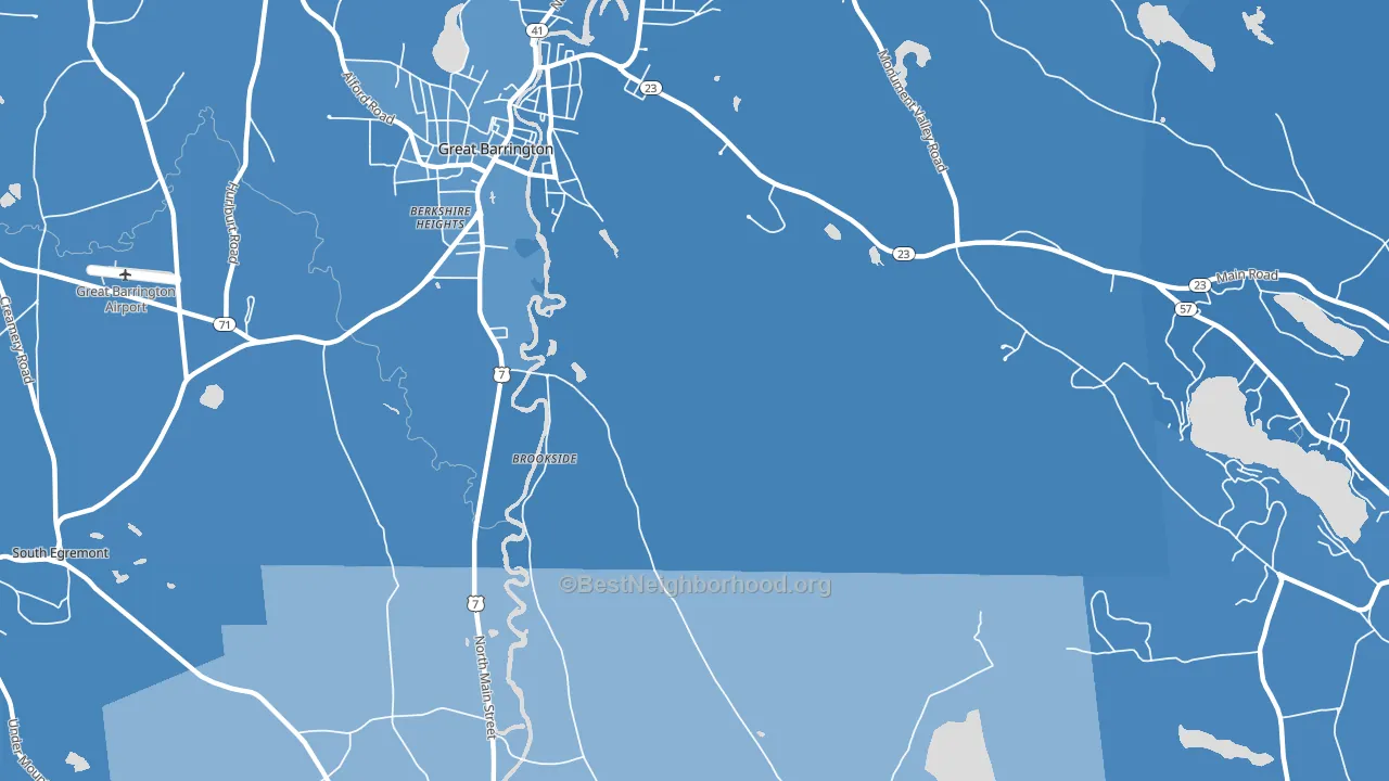 Berkshire Heights, MA block-group political-lean map