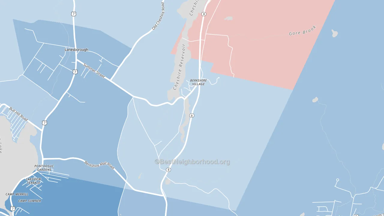 Berkshire, MA block-group political-lean map