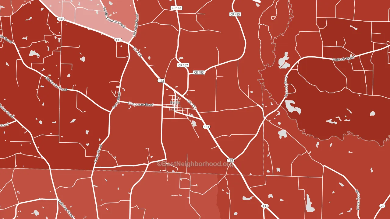Berlin, GA block-group political-lean map