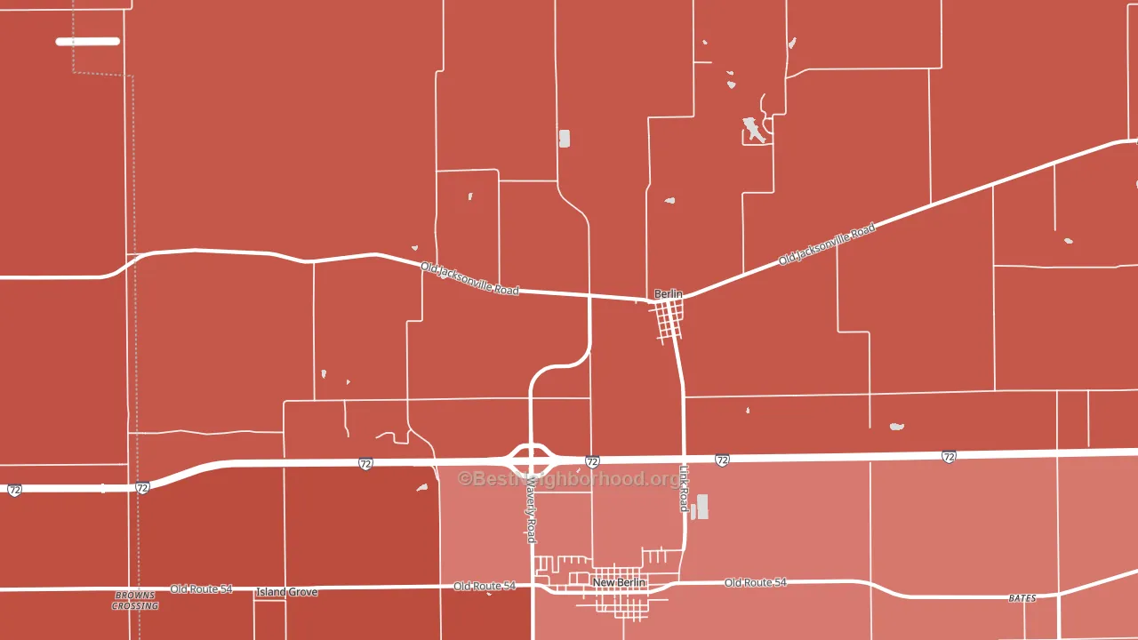 Berlin, IL block-group political-lean map