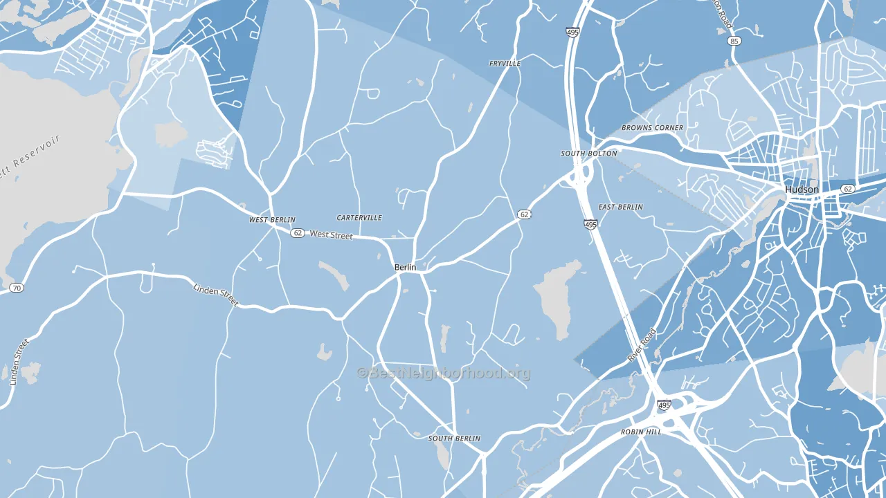 Berlin, MA block-group political-lean map