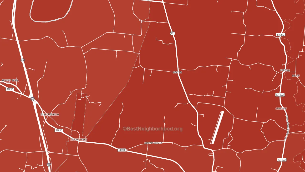 Berlin, TN block-group political-lean map
