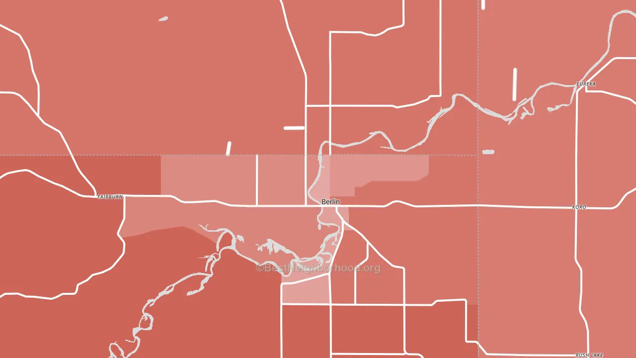 Berlin, WI block-group political-lean map