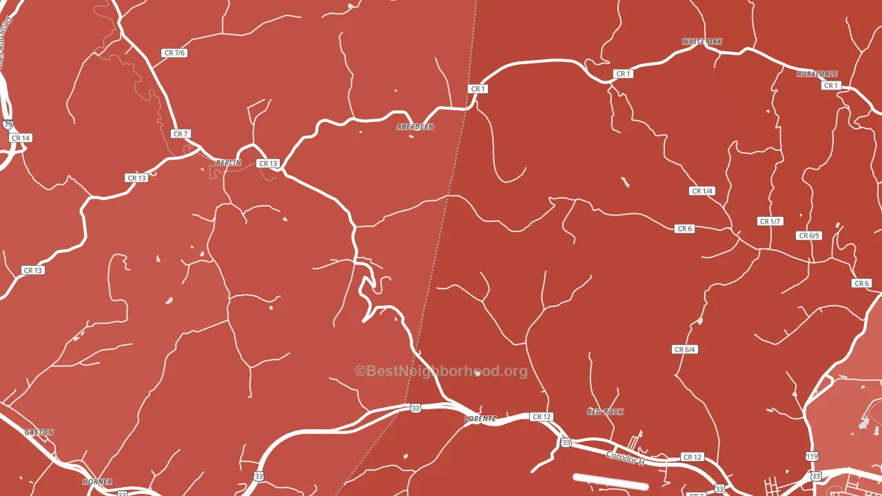 Berlin, WV block-group political-lean map