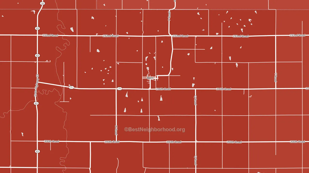 Bern, KS block-group political-lean map