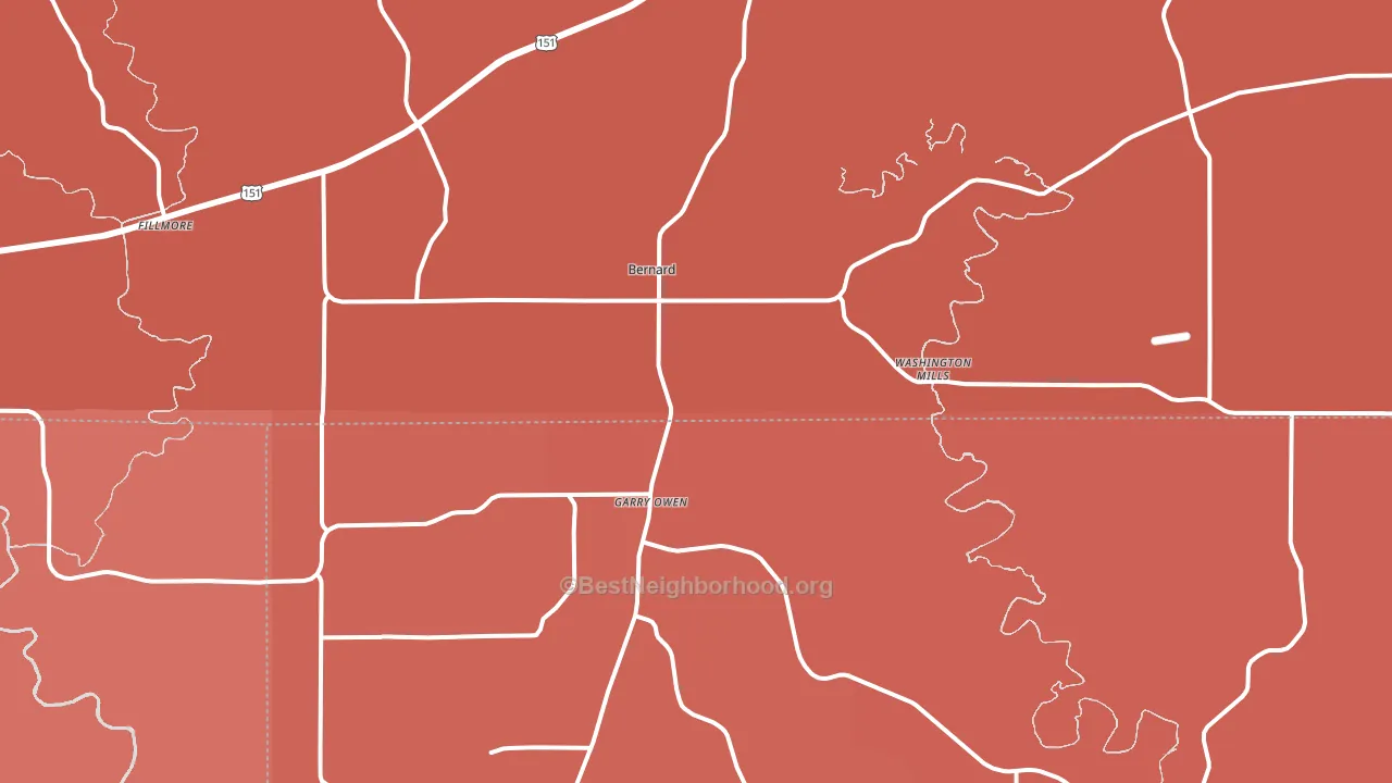 Bernard, IA block-group political-lean map