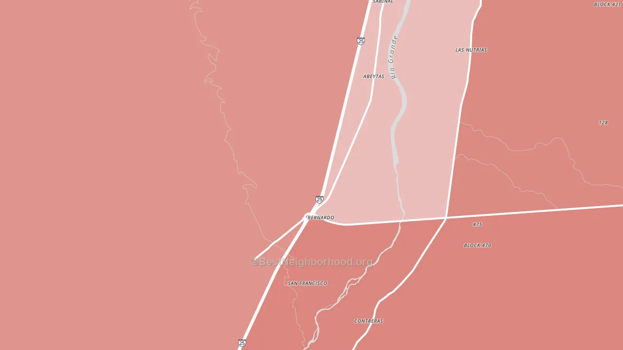 Bernardo, NM block-group political-lean map