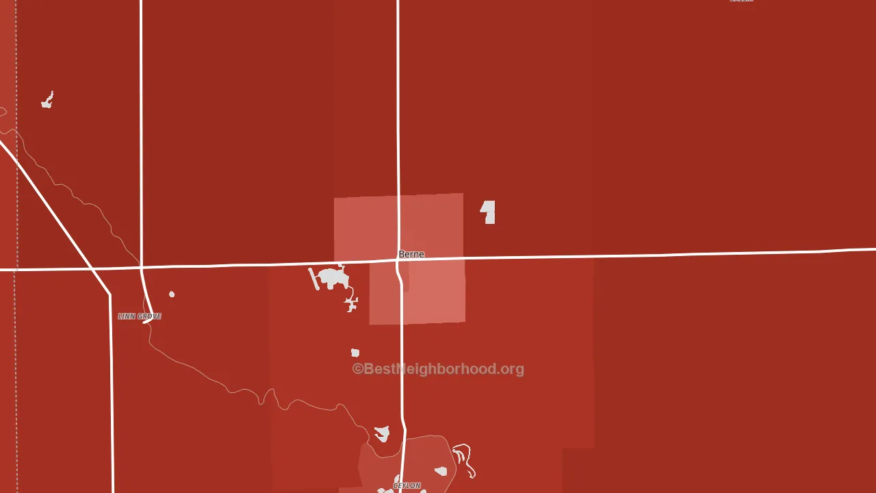 Berne, IN block-group political-lean map