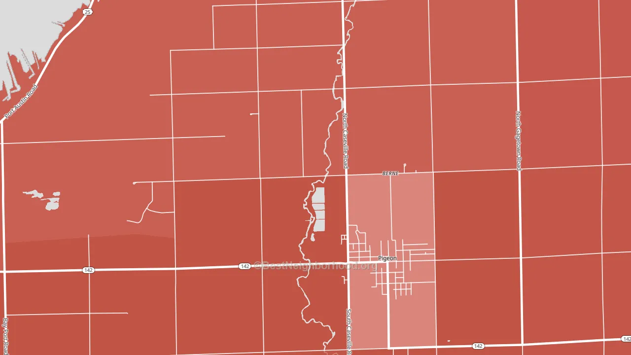 Berne, MI block-group political-lean map