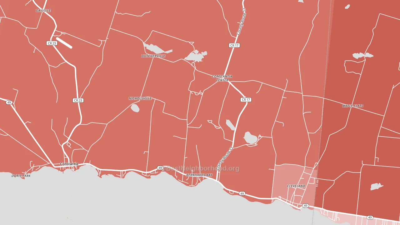 Bernhards Bay, NY block-group political-lean map
