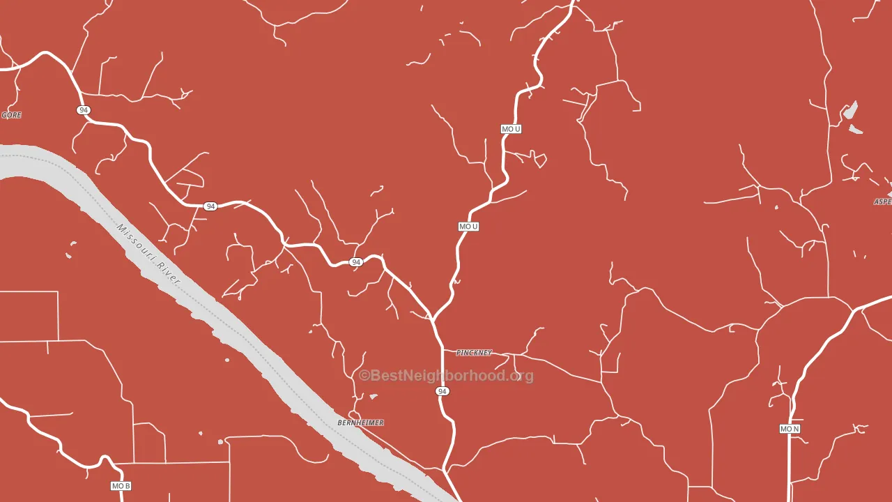 Bernheimer, MO block-group political-lean map