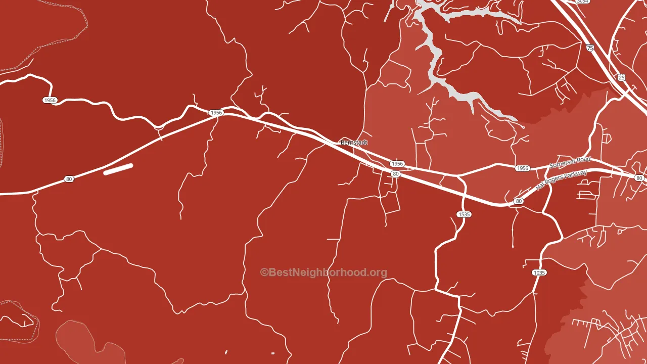 Bernstadt, KY block-group political-lean map