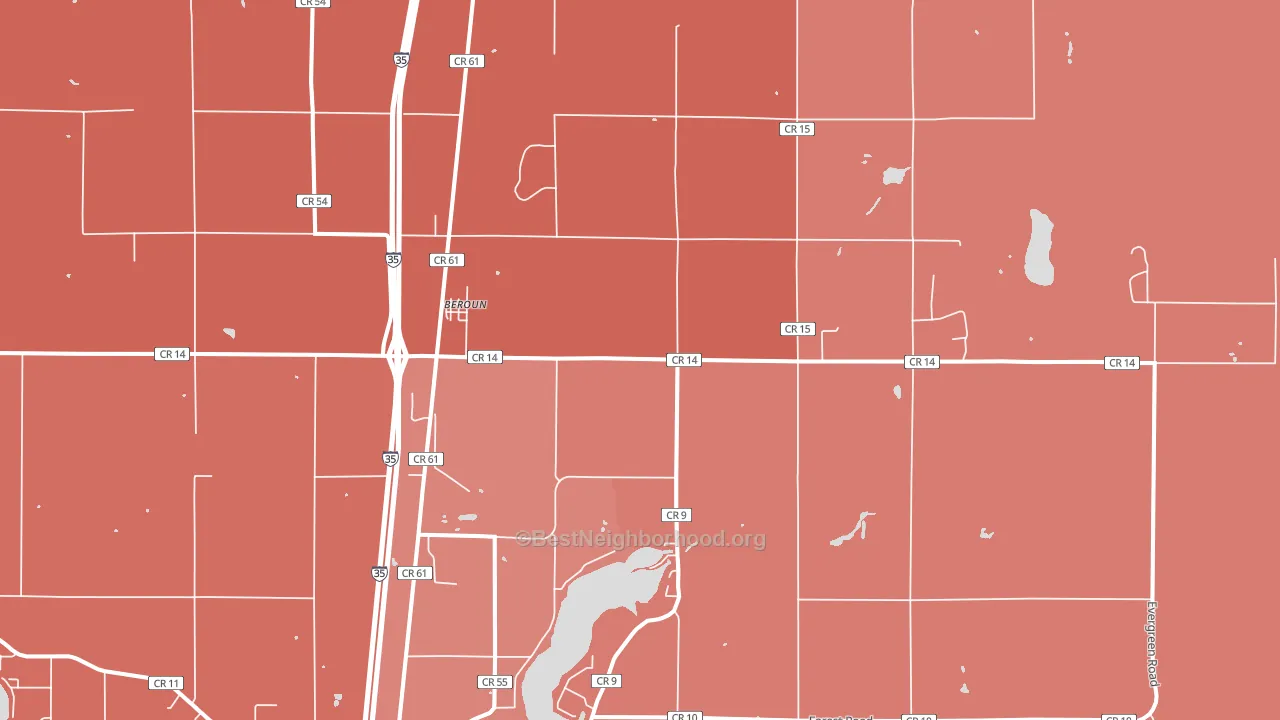 Beroun, MN block-group political-lean map