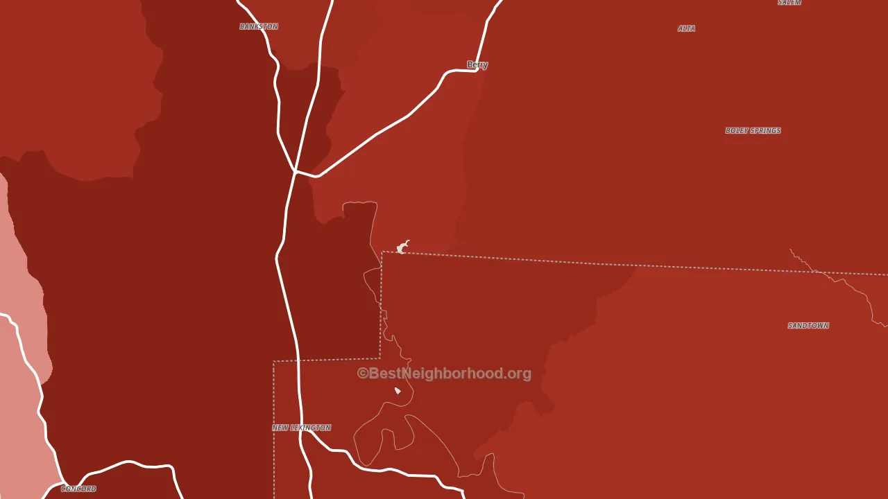 Berry, AL block-group political-lean map